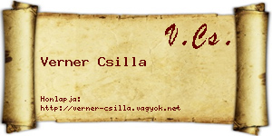 Verner Csilla névjegykártya